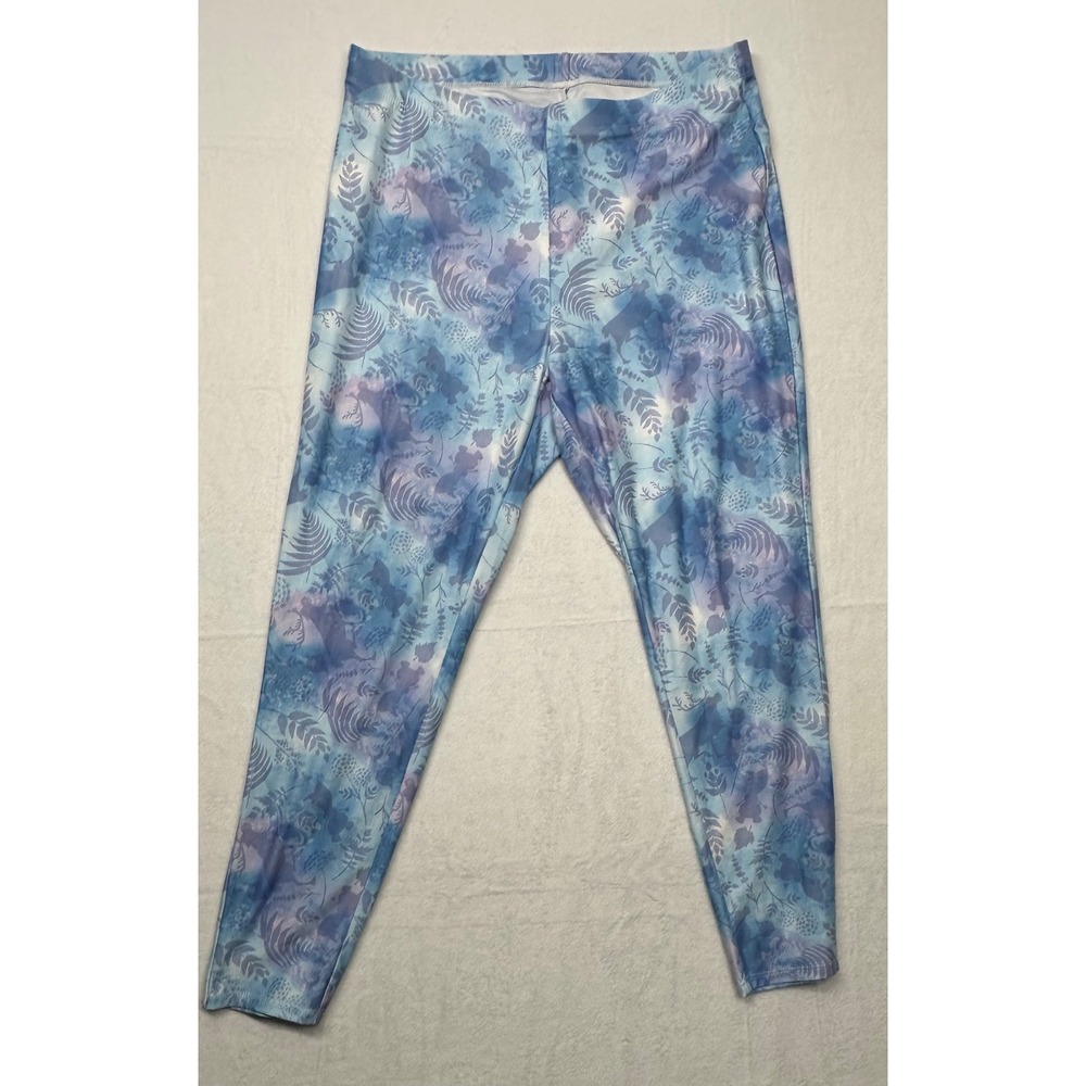 Disney Her Universe Floral Leggings Size 2 Blue Purple‎ Hot Topic